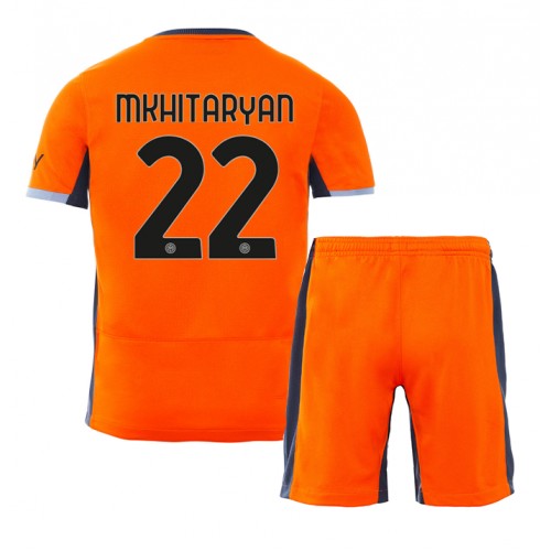 Fotballdrakt Barn Inter Milan Henrikh Mkhitaryan #22 Tredjedraktsett 2023-24 Kortermet (+ Korte bukser)